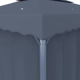 Berkfield Home Gazebo with Curtain 3x3 m Anthracite Aluminium in Dark Grey - thumbnail 5
