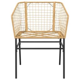 Berkfield Home 7 Piece Garden Dining Set Brown Poly Rattan Glass - thumbnail 6