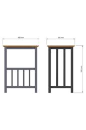 FWStyle Oak Magazine Rack Table Graphite Blue Ready Assembled in Dark Blue - thumbnail 6