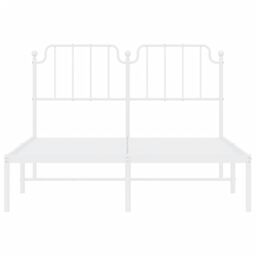Berkfield Home Metal Bed Frame with Headboard White 135x190 cm Double - thumbnail 5