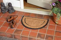 Esselle Chadderton Border Rubber & Coir Brush Half Mat in Natural - Size: 40 cm x 60 cm - thumbnail 3