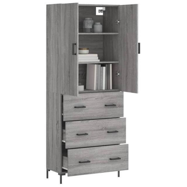 Berkfield Home Highboard Grey Sonoma 69.5x34x180 cm Engineered Wood - image 1