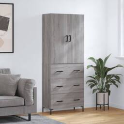 Berkfield Home Highboard Grey Sonoma 69.5x34x180 cm Engineered Wood - thumbnail 2