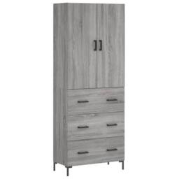 Berkfield Home Highboard Grey Sonoma 69.5x34x180 cm Engineered Wood - thumbnail 3
