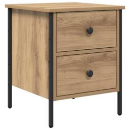Berkfield Home Bedside Cabinet Artisan Oak 40x42x50 cm Engineered Wood in Beige - Size: 40 x 42 x 50 cm - thumbnail 1