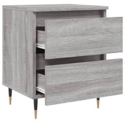 Berkfield Home Bedside Cabinet Grey Sonoma 40x35x50 cm Engineered Wood - Size: 40 x 35 x 50 cm - thumbnail 6