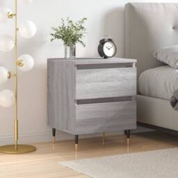 Berkfield Home Bedside Cabinet Grey Sonoma 40x35x50 cm Engineered Wood - Size: 40 x 35 x 50 cm - thumbnail 2