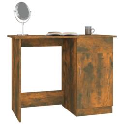 Berkfield Home Desk Smoked Oak 100x50x76 cm Engineered Wood in Brown - Size: 100 x 50 x 76 cm - thumbnail 4