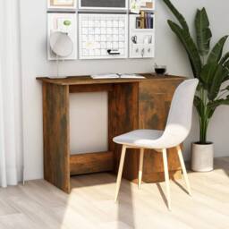 Berkfield Home Desk Smoked Oak 100x50x76 cm Engineered Wood in Brown - Size: 100 x 50 x 76 cm - thumbnail 2