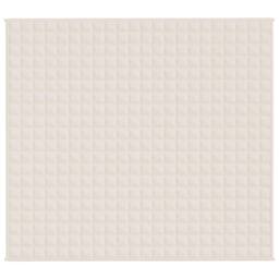 Berkfield Home Weighted Blanket Light Cream 200x225 cm 9 kg Fabric - thumbnail 1