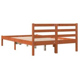 Berkfield Home Beautiful Bed Frame Frame with Headboard Wax Brown 160x200 cm Sol - Size: King - thumbnail 6