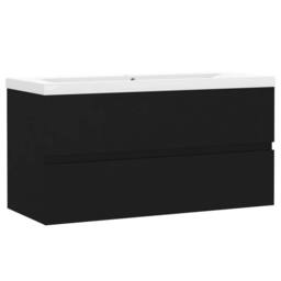 Berkfield Home Sink Cabinet with Built-in Basin Black Engineered Wood - thumbnail 3