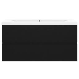 Berkfield Home Sink Cabinet with Built-in Basin Black Engineered Wood - thumbnail 6