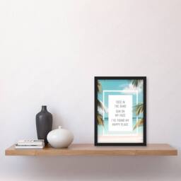 Artery8 Toes In Sand Sun On Face Beach Found Happy Place Framed Wall Art Print - Size: A4 - thumbnail 4