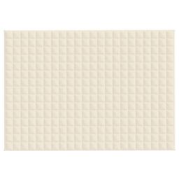 Berkfield Home Weighted Blanket Light Cream 155x220 cm 11 kg Fabric - thumbnail 3