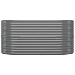 Berkfield Home Garden Raised Bed Powder-coated Steel 152x80x68 cm Grey - Size: 152 x 80 x 68 cm - thumbnail 1