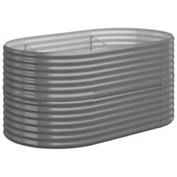Berkfield Home Garden Raised Bed Powder-coated Steel 152x80x68 cm Grey - Size: 152 x 80 x 68 cm - thumbnail 3