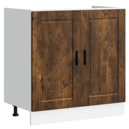 "Berkfield Home Sink Base Cabinet¬†""Porto"" with Sink Smoked Oak 80x46x84, 5 cm¬†Engineered Wood in Brown" - thumbnail 4