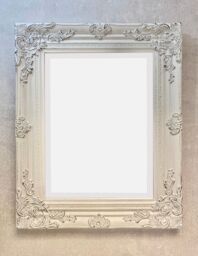 Downton Interiors Antique White Wood Frame Wall Mirror with Bevelled Glass 53cm x 43cm - Size: Small - thumbnail 3