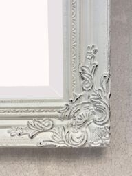 Downton Interiors Antique White Wood Frame Wall Mirror with Bevelled Glass 53cm x 43cm - Size: Small - thumbnail 4