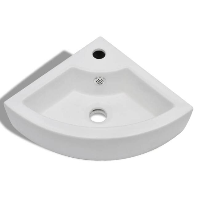 Berkfield Home Full Wash Basin with Overflow 45x32x12.5 cm White - image 1
