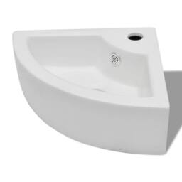 Berkfield Home Full Wash Basin with Overflow 45x32x12.5 cm White - thumbnail 3