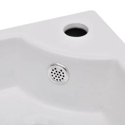 Berkfield Home Full Wash Basin with Overflow 45x32x12.5 cm White - thumbnail 5