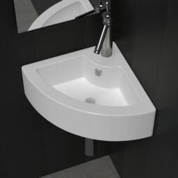 Berkfield Home Full Wash Basin with Overflow 45x32x12.5 cm White - thumbnail 2