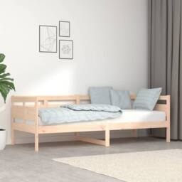 Berkfield Home Day Bed Solid Wood Pine 80x200 cm in Natural - thumbnail 2