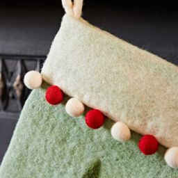 Paper High Felt Christmas Stocking in Light Green - thumbnail 2