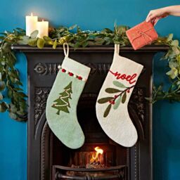 Paper High Felt Christmas Stocking in Light Green - thumbnail 4