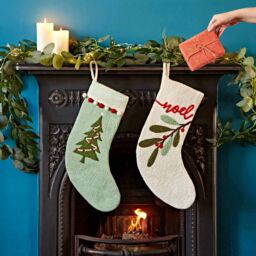 Paper High Felt Christmas Stocking in Light Green - thumbnail 3
