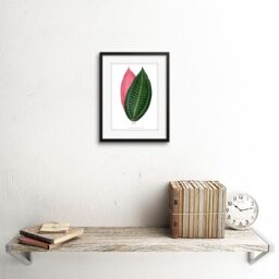 "Artery8 Wall Art Print Leaf Cyanophyllum Magnificum Art Framed 9x7 inch in Black - Size: W7"" x H9""" - thumbnail 2