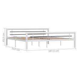 Berkfield Home Bed Frame White & Black Metal 180x200 cm Super King - thumbnail 6