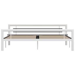 Berkfield Home Bed Frame White & Black Metal 180x200 cm Super King - thumbnail 3