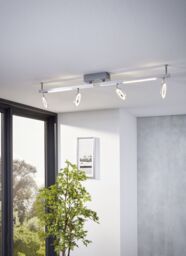 Loops 2 PACK Wall 6 Spot Light Aluminium Chrome Shade Satined Plastic LED 3.2W 2x3.3W - thumbnail 3