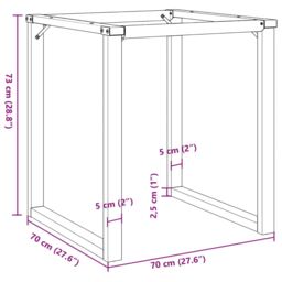 Berkfield Home Dining Table Legs O-Frame 70x70x73 cm Steel in Black - Size: 70 x 70 x 73 cm - thumbnail 9