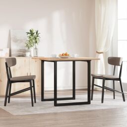 Berkfield Home Dining Table Legs O-Frame 70x70x73 cm Steel in Black - Size: 70 x 70 x 73 cm - thumbnail 1
