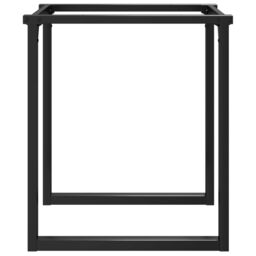 Berkfield Home Dining Table Legs O-Frame 70x70x73 cm Steel in Black - Size: 70 x 70 x 73 cm - thumbnail 5