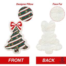 Luxury Living Christmas Tree Cushion - Festive Embroidered Soft Filled Decor Pillow - Size: 50 cm x 35 cm - thumbnail 4