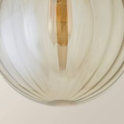 ValueLights Chessy Ribbed Glass Globe Easy Fit Lamp Shade in Gold - thumbnail 5