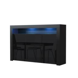 Creative Furniture Aether Sideboard 155cm - Black with Gloss Doors & LED Lights - thumbnail 9
