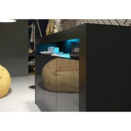 Creative Furniture Aether Sideboard 155cm - Black with Gloss Doors & LED Lights - thumbnail 4
