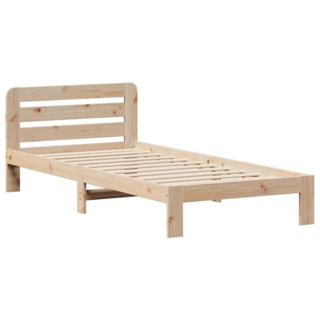 Berkfield Home Decorative Bed Frame without Mattress 90x200 cm Solid Wood Pine in Light Brown - image 1