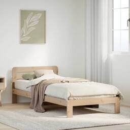 Berkfield Home Decorative Bed Frame without Mattress 90x200 cm Solid Wood Pine in Light Brown - thumbnail 2