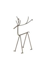 KDMD Rustic Metal Reindeer Sculpture on Stand - Woodland Decor Accent in Light Brown