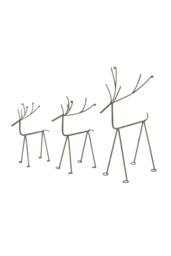 KDMD Rustic Metal Reindeer Sculpture on Stand - Woodland Decor Accent in Light Brown - thumbnail 3