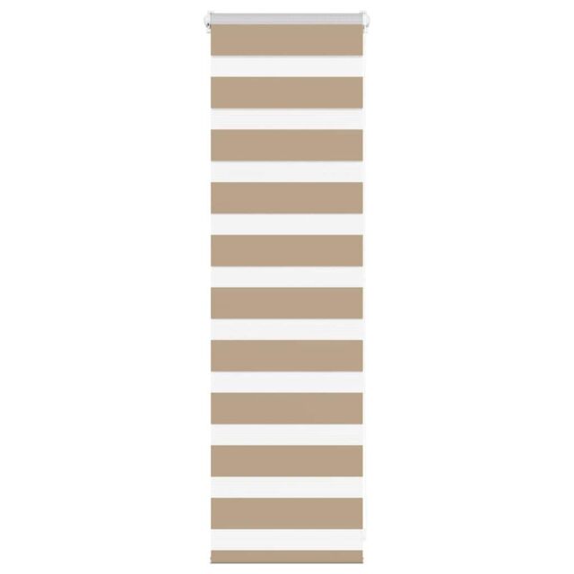 Berkfield Home Zebra Blind Sand Brown 50x100 cm Fabric Width 45.9 cm Polyester - image 1