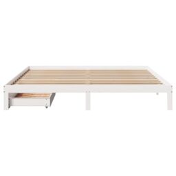 Berkfield Home Bed Frame with Drawers without Mattress White 180x200 cm Super King - thumbnail 4