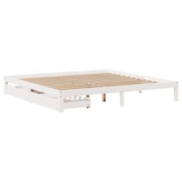 Berkfield Home Bed Frame with Drawers without Mattress White 180x200 cm Super King - thumbnail 3